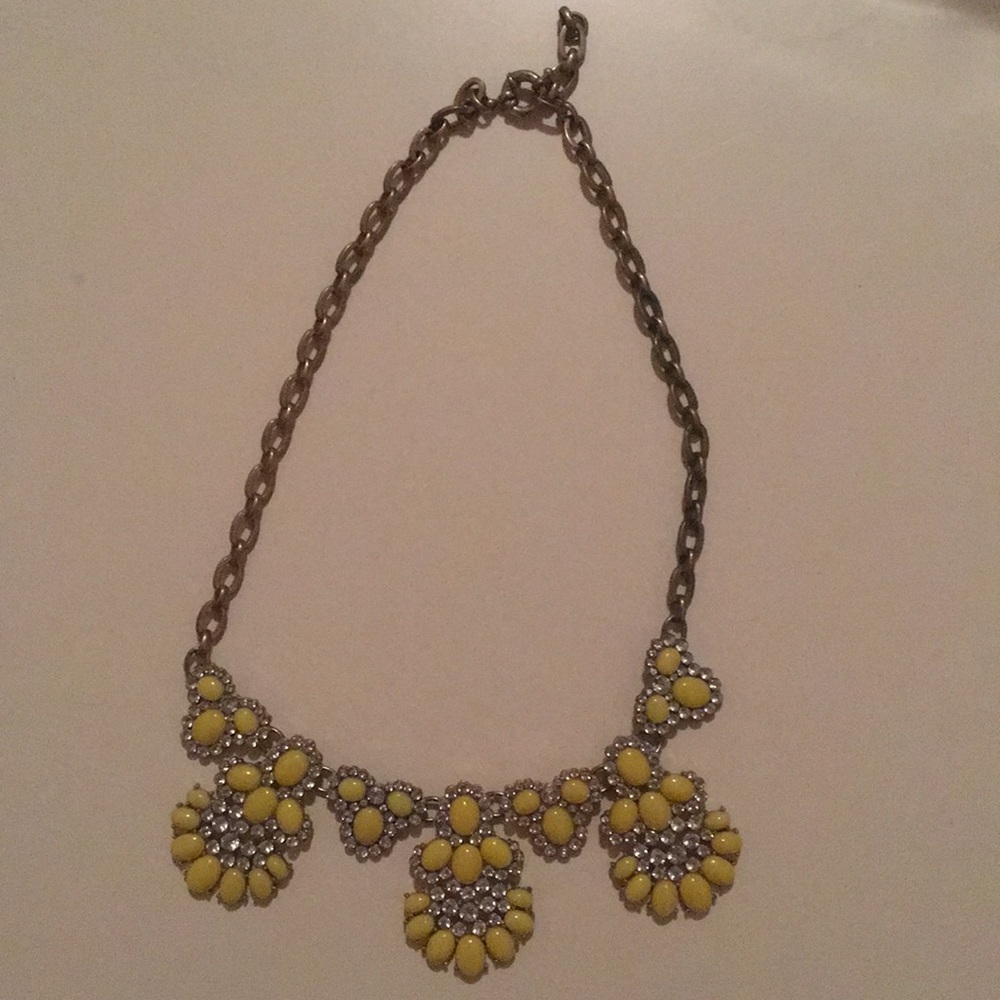 J.Crew Yellow and Pave Necklace. EUC.